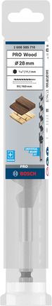Vrták do dreva Bosch PRO 28 mm na presné vŕtanie do dreva.