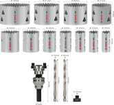 Sada dierových píl Bosch PRO Multi Material Q-Lock 15-dielna.