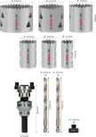 Sada upínacích nástrojov Bosch PRO Multi Material Q-Lock pre dierové píly, 10-dielna.