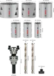 Sada upínacích nástrojov Bosch PRO Multi Material Q-Lock pre dierové píly, 10-dielna.