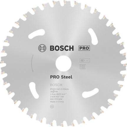 Akumulátorový kotúč do okružnej píly Bosch PRO Steel, 36 zubov.