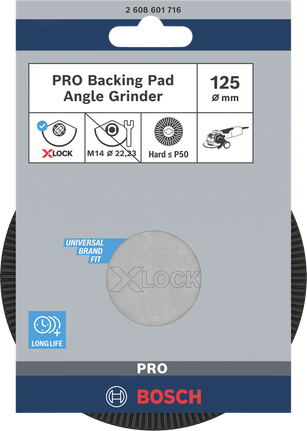 Tvrdý podperný tanier Bosch PRO 125 mm X-Lock pre uhlové brúsky.