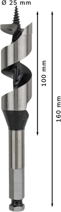 Vrták do dreva Bosch PRO 25 x 160 mm na presné vŕtanie.