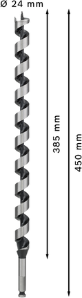 Vrtáky do dreva Bosch PRO s priemerom 24 mm, dĺžkou 450 mm.
