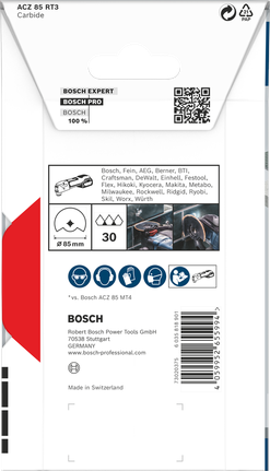 Viacnástrojová čepeľ Bosch PRO ACZ 85 RT3 85×2,5 mm.