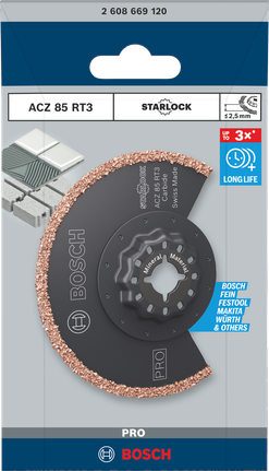 Čepeľ pre multifunkčný nástroj Bosch PRO ACZ 85 RT3 85 × 2,5 mm.