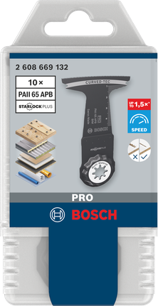 Čepele pre multifunkčné náradie Bosch PRO PAI 65 APB 65 × 55 mm 10 ks.