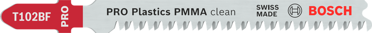 Bosch T102BF PRO Plastics PMMA clean pílový list na priamočiaru pílu.