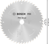 Akumulátorový kotúč do okružnej píly Bosch PRO Wood s priemerom 190 mm.