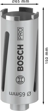 Vŕtacia korunka Bosch PRO na sucho 65 x 150 mm G 1/2 palca.