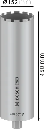 Vŕtacia korunka Bosch PRO na mokré vŕtanie 152 x 450 mm na betón.