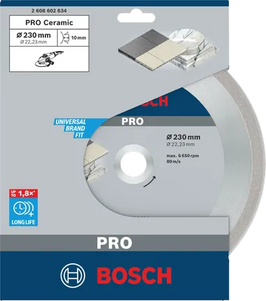 Diamantový kotúč Bosch PRO Keramika 230 × 22,23 mm.