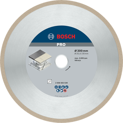 Diamantový kotúč Bosch PRO Ceramic na rezanie dlaždíc, 300 mm.