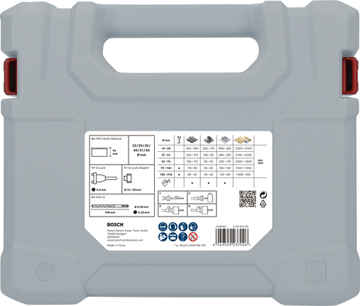 Sada upínacích nástrojov Bosch PRO Multi Material Q-Lock pre dierové píly, 10-dielna.