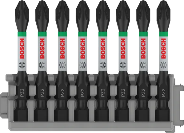 Sada 8 rázových bitov Bosch PRO Pozidriv Impact PZ2 55 mm.