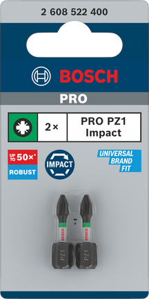 Bosch PRO PZ1 rázové bity 25 mm 2 ks.