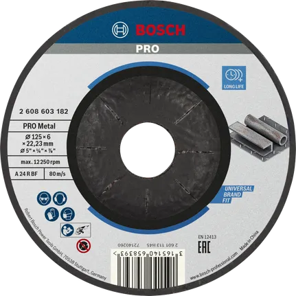 Brúsny kotúč Bosch PRO s kovovým spojom 125 x 6 mm.