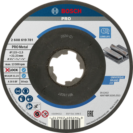 Rezný kotúč Bosch PRO Metal Bonded 115 mm X-Lock.