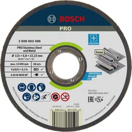 Rezný kotúč Bosch PRO na nehrdzavejúcu oceľ a kov 115 mm.