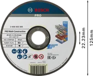 Rezný kotúč Bosch PRO Multi Material s priemerom 125 mm.