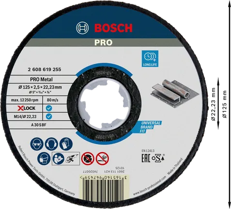 Rezný kotúč Bosch PRO Metal Bonded X-Lock 125 x 2,5 mm.