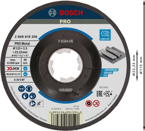 Rezný kotúč Bosch PRO Metal Bonded 115 mm X-LOCK.
