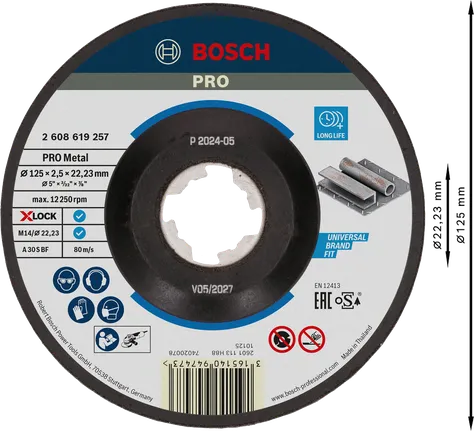 Rezný kotúč Bosch PRO Metal Bonded X-Lock 125 mm.
