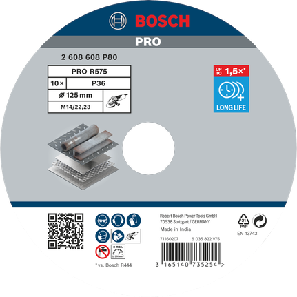 Fíbrový kotúč Bosch PRO R575 125 mm.