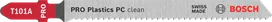 Pílový list do priamočiarej píly Bosch PRO Plastics PC clean T101A.