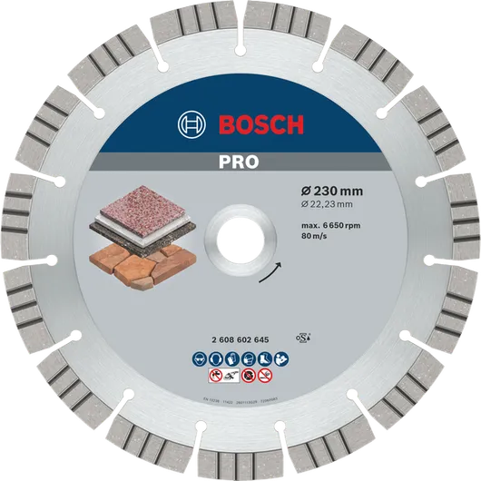 Diamantový kotúč Bosch PRO Stone 230 mm na rezanie kameňa.