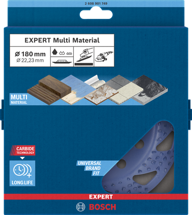 Brúsna hlava z tvrdokovu Bosch EXPERT Multi Material, hrubý sklon 180 mm.