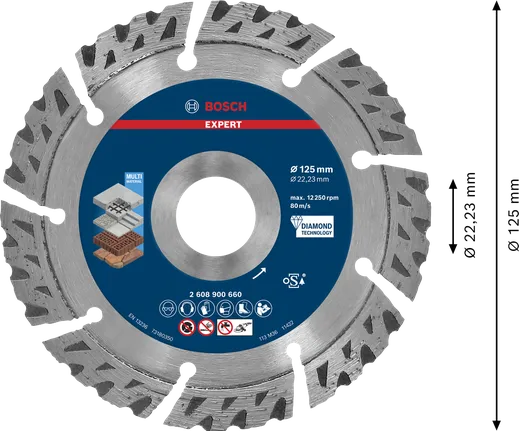 Diamantový rezný kotúč Bosch EXPERT MultiMaterial 125 mm.