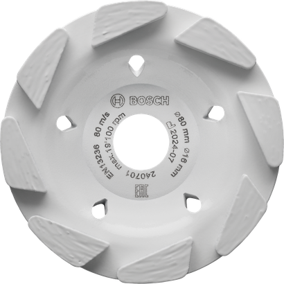 Segmentovaný brúsny kotúč Bosch Multi Material s priemerom 80 mm.