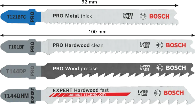 Sada pílových listov do priamočiarej píly Bosch PRO Wood and Metal, 15-dielna.