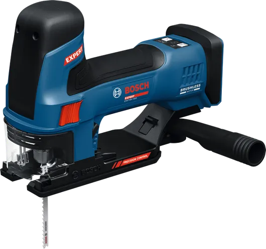 Priamočiara píla Bosch EXST18V-155S s presným ovládaním.
