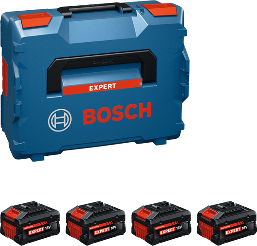 Súprava Bosch s kufrom L-BOXX a štyrmi 18V batériami Expert.