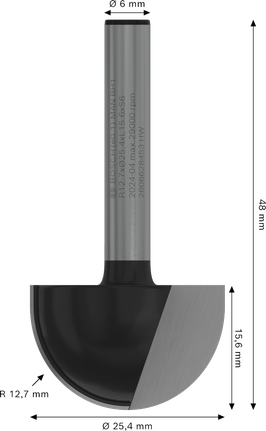 Frézovací vrták Bosch PRO Core Box R 12,7 mm, stopka 6 mm.