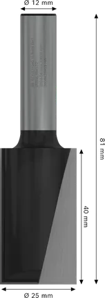 Rovný frézovací vrták Bosch PRO s dvoma drážkami 25 x 40 mm.