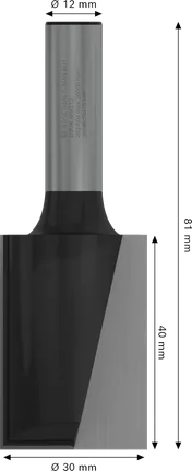 Rovný frézovací vrták Bosch PRO s priemerom 30 mm, dvojdrážkový.