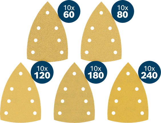 Sada brúsnych papierov Bosch EXPERT C470, 50 listov so zmiešanou zrnitosťou.