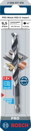 Vrták Bosch PRO Metal HSS-G Impact 6,5 × 107 mm.