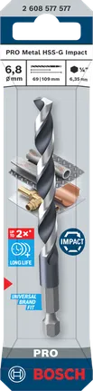 Vrták Bosch PRO Metal HSS-G Impact 6,8 × 69 × 109 mm.