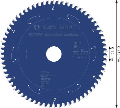 Akumulátorový pílový list Bosch EXPERT na hliník, 210 mm.