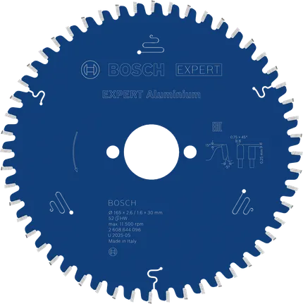 Hliníkový kotúč na okružnú pílu Bosch EXPERT s priemerom 165 mm.