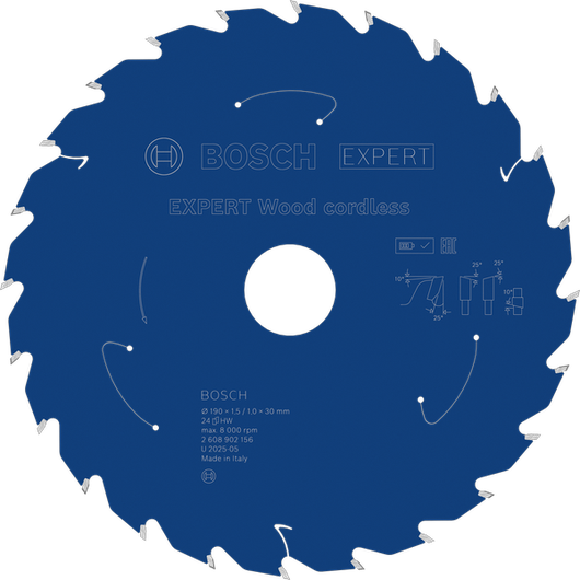 Akumulátorový kotúčový pílový list Bosch EXPERT Wood, 24 zubov.