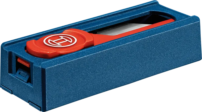Sada náhradných čepelí Bosch 63 mm v modrom úložnom puzdre.