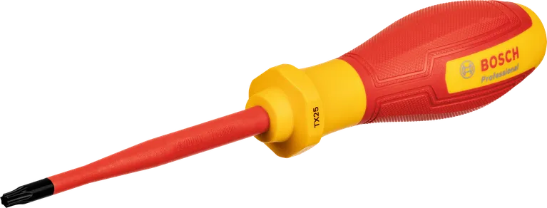 Skrutkovač Bosch VDE TX25x100 s izolovanou rukoväťou.