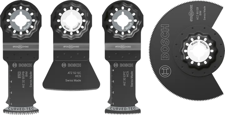 Sada na podlahy a montáž Bosch , 4-dielna sada čepelí pre multifunkčné nástroje.