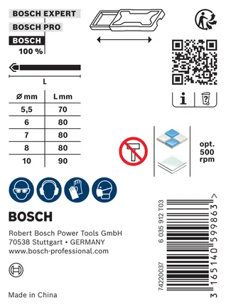 Sada vrtákov na keramické dlaždice Bosch CYL-9, 5-dielna.