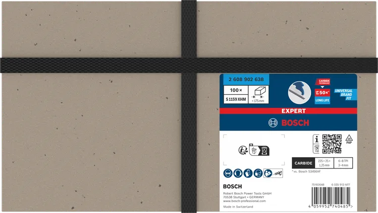 Pílové listy do chvostovej píly Bosch EXPERT Multi Material S1159XHM, balenie 100 kusov.